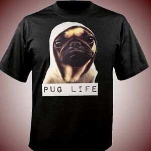 Black 'Pug Life' Dog T-Shirt